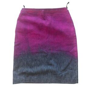 Fendi Womens Ombre Purple & Black Denim Pencil Skirt Size L